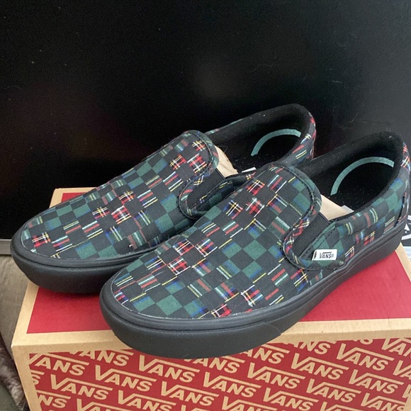 Plaid Check ComfyCush Slip On Vans - Picture 2 of 5